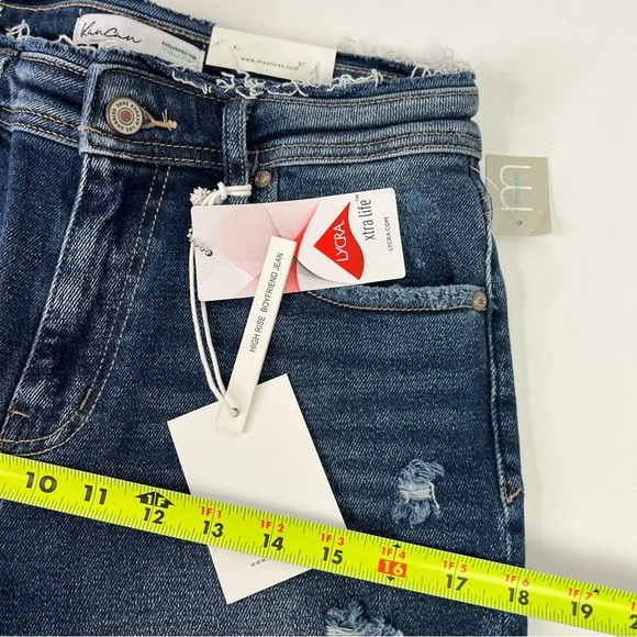NWT KanCan Jr Women’s Blue Jeans Sz 5 (26) High-Rise Boyfriend Distressed Ripped - Picture 13 of 16